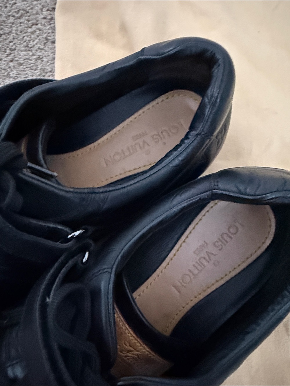 Louis Vuitton Black Leather Men’s Sneaker with Strap - Picture 2 of 7